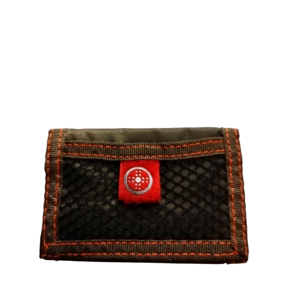 Retro Nylon Mesh Pocket Front Trifold Multi Pocketed Wallet Compact Easy Clean